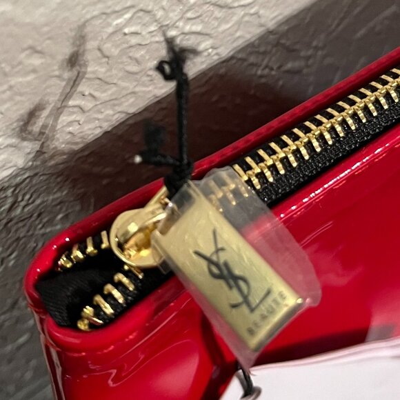 YSL Red Cosmetic Bag NWT with YSL Cosmetics - Picture 2 of 3